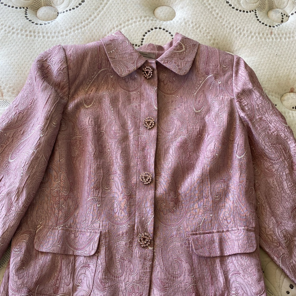 Rose/lavender jacket with fancy buttons